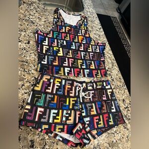 FF Cami Tank & Shorts Pajama OR WORKOUT Set SIZE L